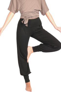 Namastae® Yoga broek dames | Harem broek | Yoga broek dames wijde pijp | Zwart | Maat 34 | Maat XS