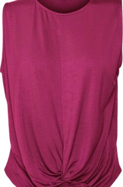 Namastae® Yoga kleding dames | Yoga shirt dames | Sport top met knoopdetail | Kort topje | Donker bordeaux | Maat 34 | Maat XS