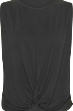 Namastae® Yoga shirt dames | Yoga top dames | Sport top met twist | Kort topje | Zwart | Maat 38 | Maat M