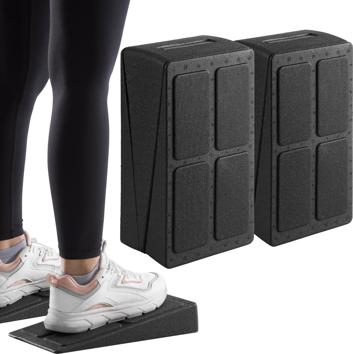 Navaris set 2 quat wedges - Van PPE schuim - 31 x 16 cm - Voor squats en stretching