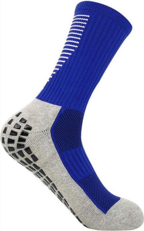 New Age Devi - 2 paar - Gripsokken - Sportsokken - Gripsokken Voetbal - Blauw/Wit - Grip Socks - Pilates Sokken - Yoga Sokken - Anti Blaren - One Size - Compressie - Voetbal