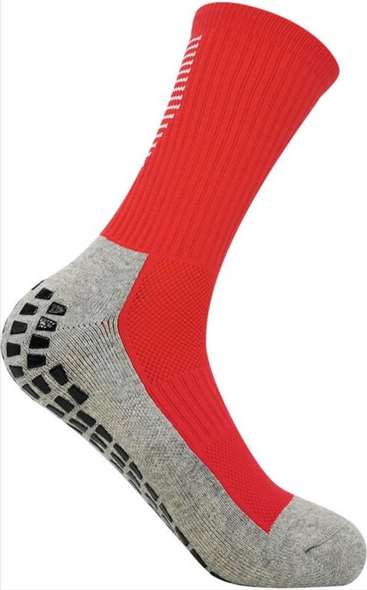 New Age Devi - Gripsokken - Sportsokken - Gripsokken Voetbal - Gripsokken Voetbal Rood/Wit - Grip Socks - Pilates Sokken - Yoga Sokken - Anti Blaren - One Size - Compressie: de ultieme sokken voor grip, comfort en bescherming!