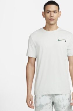 Nike Dri-fit Yoga Sportpolo Heren Lichtgrijs Maat M