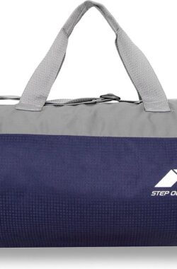 Nivia Beast-3 Sports Duffle Gym Bag (Grey/Navy) | Material: Polyester | Adjustable Shoulder | Water Resistant | Foldable & Compact | Outer Pocket | Travel | Exercise | Yoga | Carry Bags