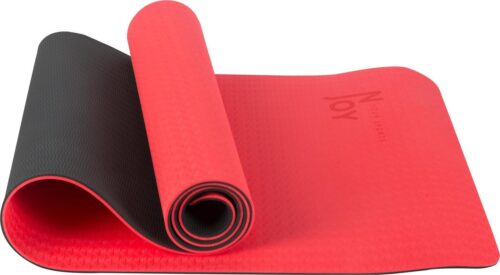 Njoy Your Sports Sportmat - Yogamat - Fitnessmat - Fitness - Antislip - Rood - Zwart - 183x61x0.6cm