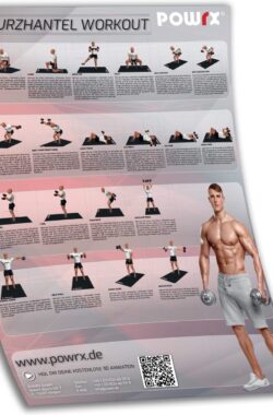 POWRX TRAINING POSTER DUMBBELL OEFENING POSTER MET DE BESTE 20 DUMBBELL OEFENINGEN