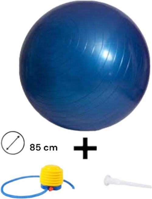 Padisport - Yoga bal - 85 cm - zwangerschapsbal - yoga bal inclusief pomp - fitnessbal - pilates bal - yoga bal blauw - yoga bal 85 cm - yoga - fitness - blauw