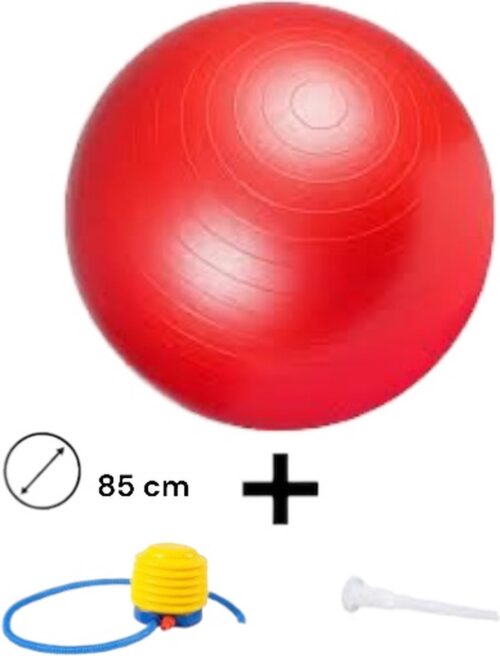 Padisport - Yoga bal - 85 cm - zwangerschapsbal - yoga bal inclusief pomp - fitnessbal - pilates bal - yoga bal rood - yoga bal 85 cm - yoga - fitness - rood