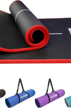 Pilates mat Oefening yogamat Extra dikke schuimmat Gym Fitness matten voor Workout Home Gym Outdoor gebruik met draagriem -1800 mm x 610 mm x 15 mm – Grijs – Anti-slip oppervlak