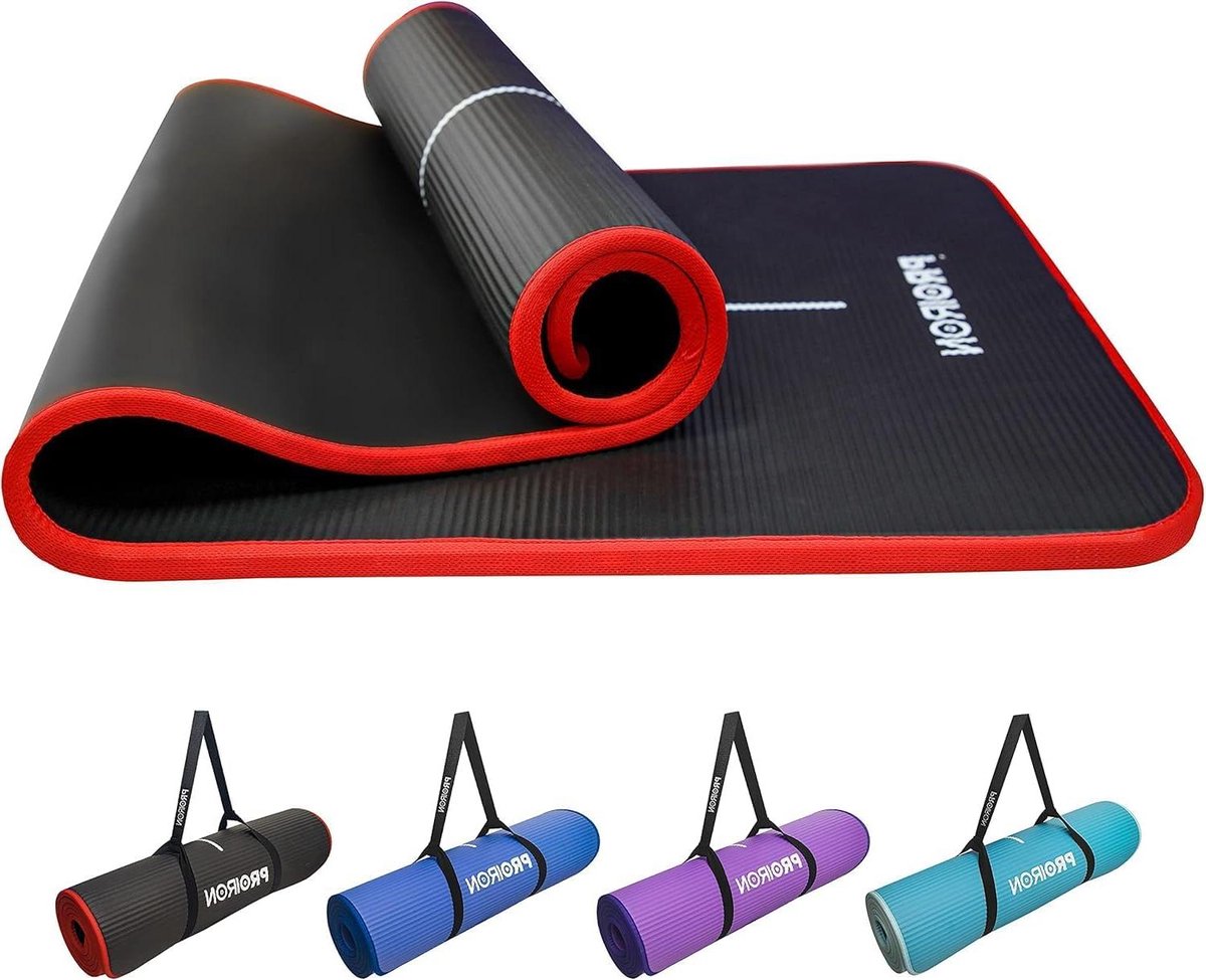 Pilates mat Oefening yogamat Extra dikke schuimmat Gym Fitness matten voor Workout Home Gym Outdoor gebruik met draagriem -1800 mm x 610 mm x 15 mm - Grijs - Anti-slip oppervlak