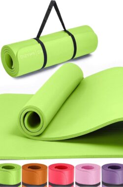 Premium yogamat gymnastiekmat fitnessmat trainingsmat met schouderriem – 183 x 60 x 1 cm