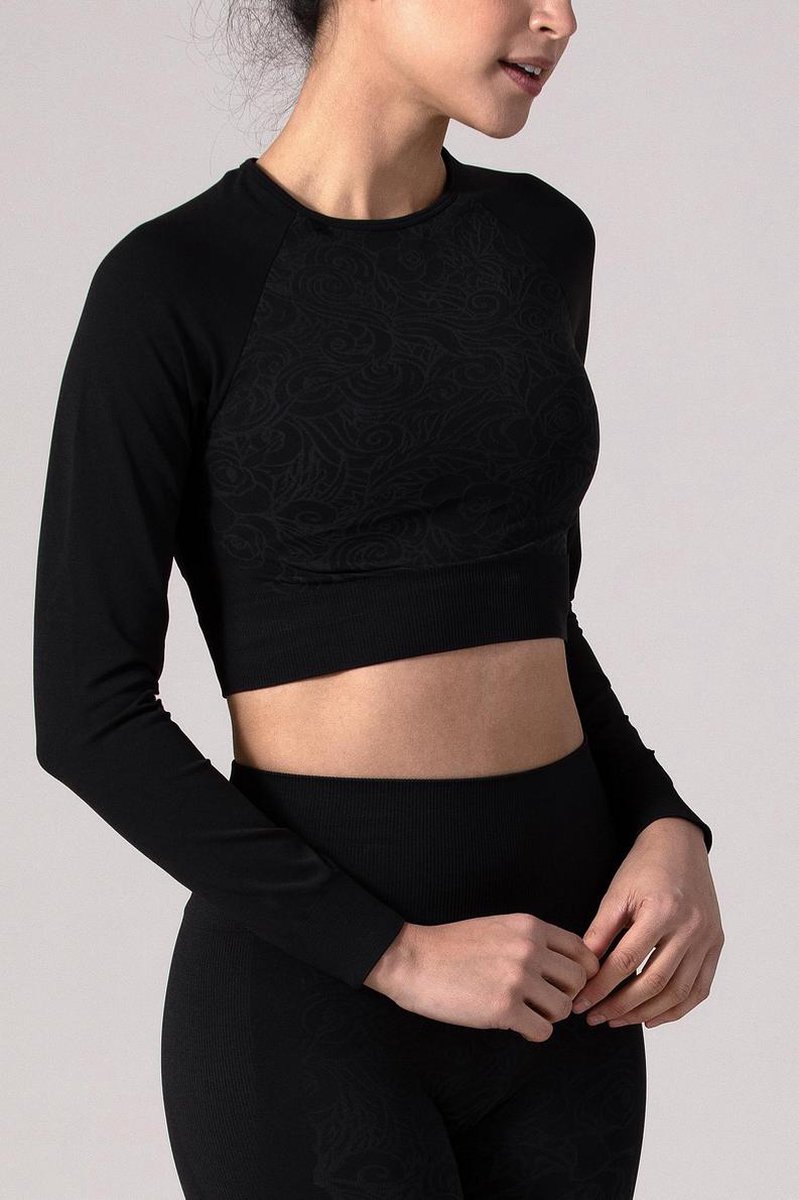 REVIVE seamless - cropped - Long Sleeve - shirt VIANE met bloem design