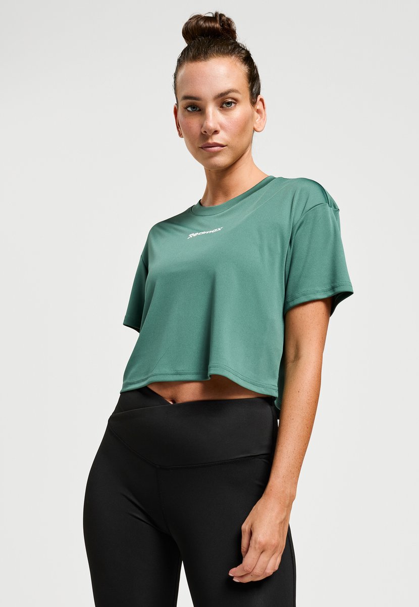 Redmax Sublime RMXNova - Sportshirt - Crop Top - Geschikt voor Fitness en Yoga - Dry-Cool - Dames - Donkergroen - S