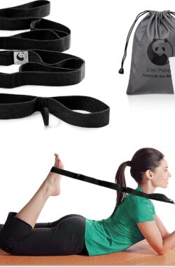 Rekband, yogaband met 10 lussen voor strekken en strekken, gymnastiekband, 180 x 3,5 cm, ideaal voor yoga, ballet, fitness, pilates,