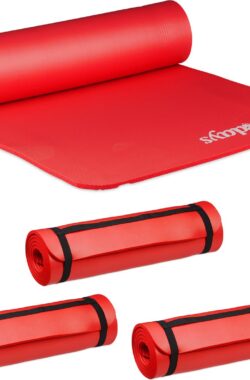 Relaxdays 4x yogamat dik – sportmat – workout matje – jogamat – joga matje – rood