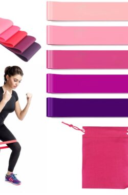 Resistance band Weerstandsbanden Fitness Elastiek – Set van 5 – Bootybands – Billen en Buikspieren Trainen – Roze en Paars