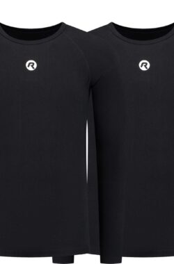 Rogelli Undershirt Long Sleeve Unisex – Core II 2-pack – Zwart – Maat S-M