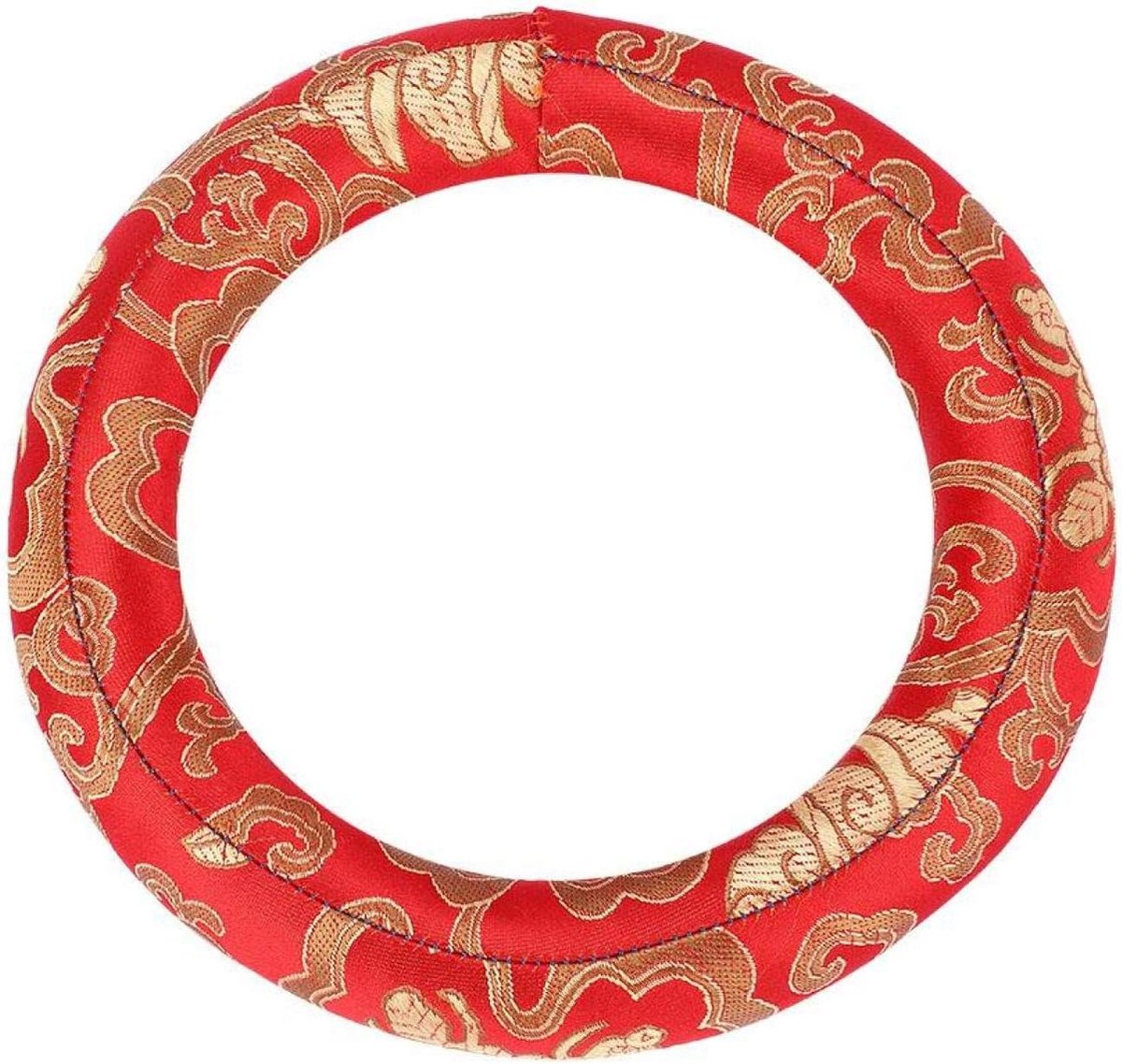 Ronde Kussen voor Klankschaal Diameter 16 cm - Ring Kussen Muziek Kom - Zijdebrokaat - Meditatie Klankschalen - Rood