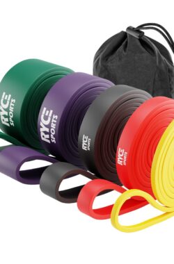 Ryce Sports Weerstandsbanden – Pull up bands – Resistance Bands – Fitness Elastiek – Set van 5 banden – Theraband – Crossfit – Inclusief draagtas