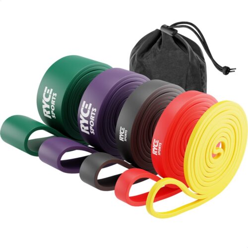 Ryce Sports Weerstandsbanden - Pull up bands - Resistance Bands - Fitness Elastiek - Set van 5 banden - Theraband - Crossfit - Inclusief draagtas