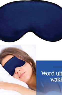 SIMIA™ Premium Zijden Slaapmasker – Luxe Verstelbare Oogmasker – 100% Verduisterend – Reismasker – Blinddoek – Powernap – Meditatie – Yoga – Slaap – Reis – Ontspanning – Zijdezacht – Anti Rimpel – Cadeau Tip – Marine Blauw