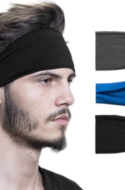 Set 3 stuks haarbanden – Sport haarbanden – Kleur 1 – Hoofdband – Volwassenen – Heren Haarband – Elastisch antislip – Fitness – Zweetband – Yoga – Atletisch – Gym – Dans – Hardlopen – Haaraccessoires