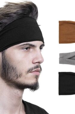 Set 3 stuks haarbanden – Sport haarbanden – Kleur 3 – Hoofdband – Volwassenen – Heren Haarband – Elastisch antislip – Fitness – Zweetband – Yoga – Atletisch – Gym – Dans – Hardlopen – Haaraccessoires