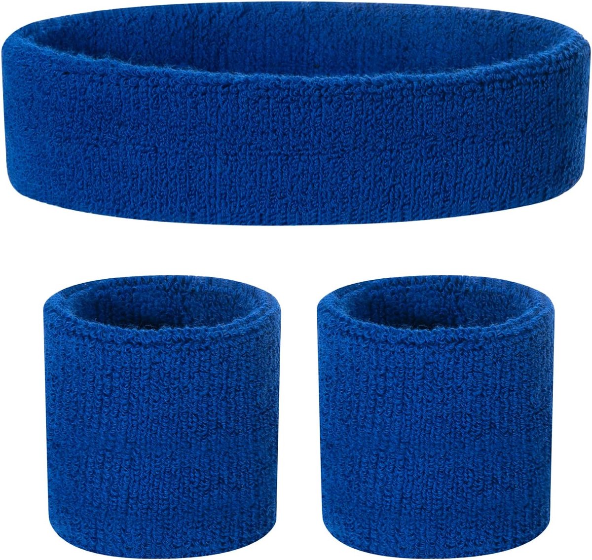 Set katoenen sporthoofdbanden voor kinderen (1 hoofdband + 2 manchetten)