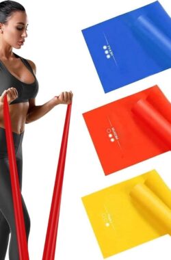 Set van 3 Fitnessbanden – 2 m Lang – Weerstandsbanden in 3 Diktes – Gymnastiekband Trainingsband voor Crossfit Spieropbouw – Yoga Pilates – Mannen en Vrouwen