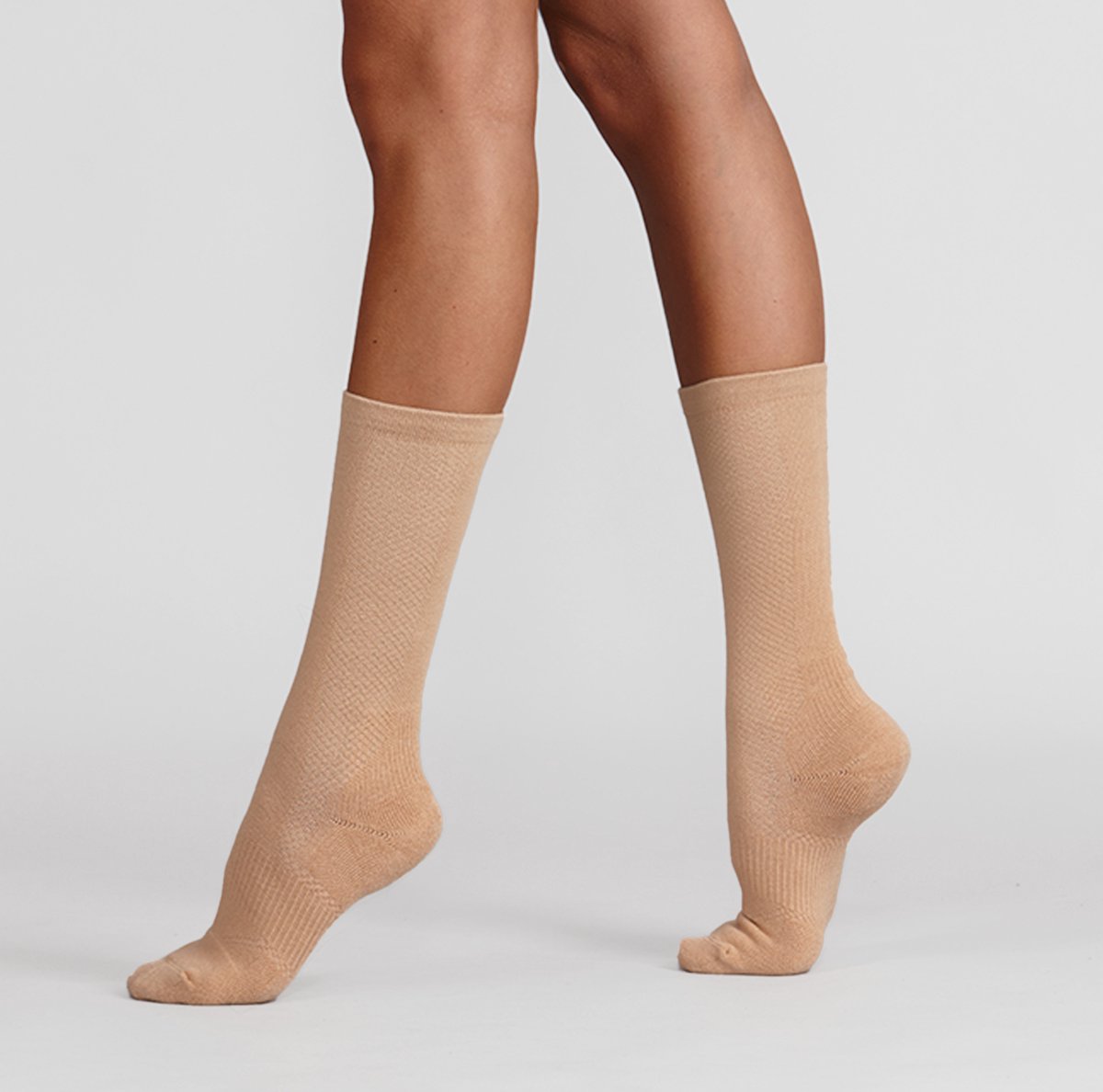 Silky Dance Danssokken Antislip - Ballet Sokken - Modern, Contemporary, Yoga Sokken - Compressie - Beige - Maat L (EU 41 - 44)