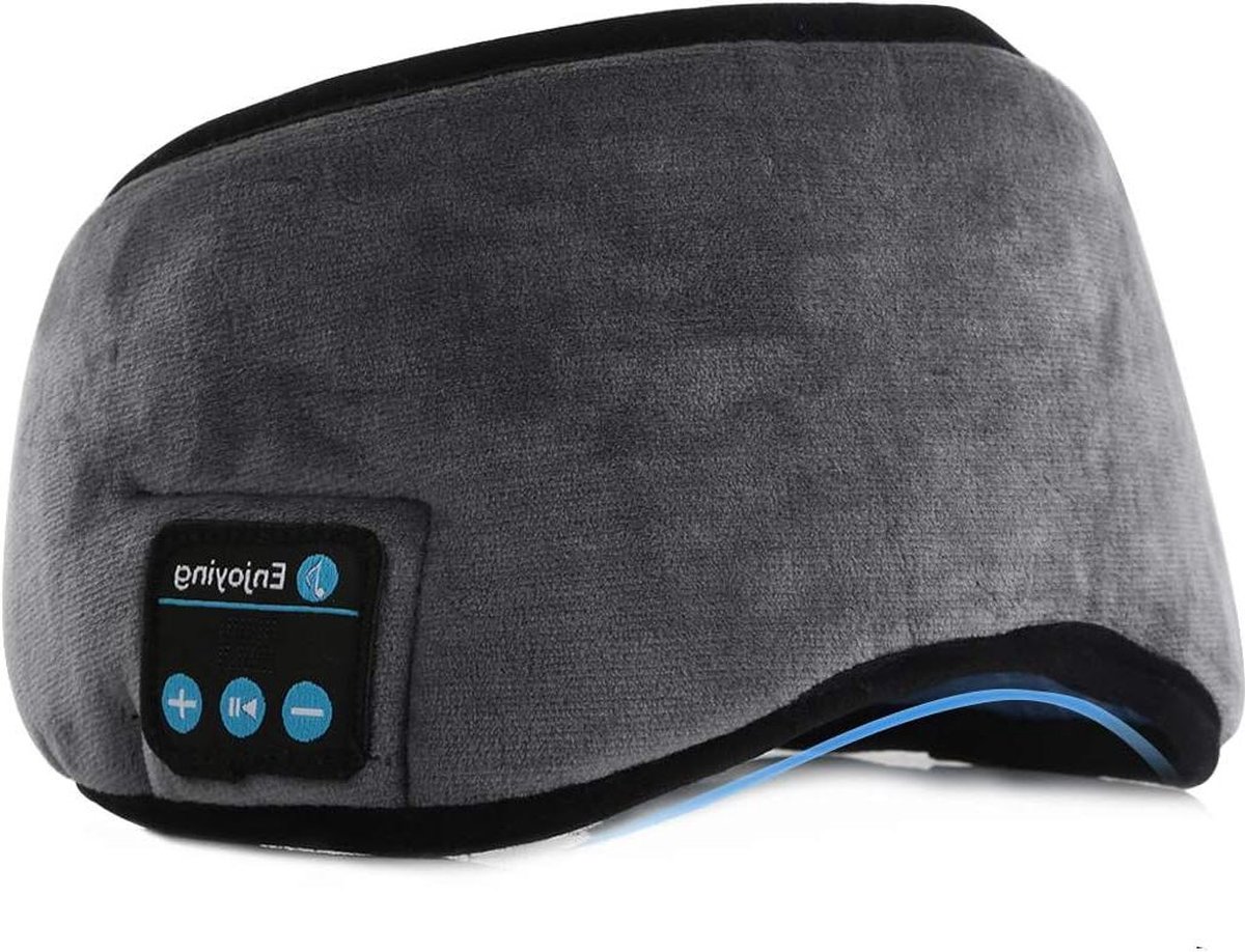 Slaapmasker Bluetooth Draadloze Hoofdtelefoon Muziek Slaapmasker - Verstelbaar - Ingebouwde Oortelefoon - Ontspanning - Meditatie - Slapeloosheid - Grijs.