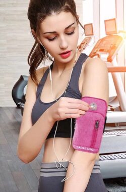 Sportarmband voor arm armband running riem armband crossbody schoudertas portemonnee riemtas titolare voor mobiele telefoon Passaporto Viaggio Fondant, Rode roos