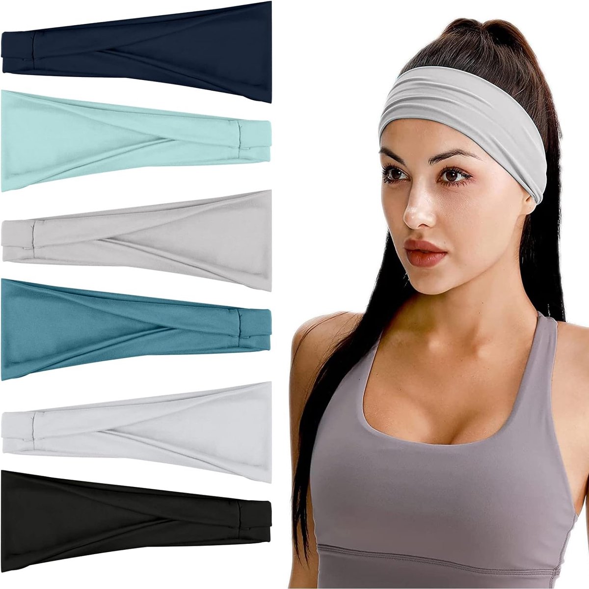 Sporthoofdband voor dames | Zweetbanden bandana | Antislip voor sport yoga hardlopen | UV-bestendig | Uniseks