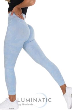 Sportlegging Dames – Yoga Legging – Fitness Legging – Legging Dames – Sport Legging – Shapewear Dames – Camouflage Broek – Camo | Luminatic® | Licht Blauw | M