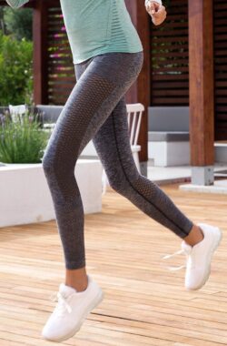 Sportlegging Dames – Zacht Materiaal – Fitness & Yoga Kleding (S-210) -SALE- Maat M – GRIJS