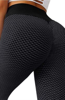 Sportlegging – Yogalegging – High Waist – Zwart/Grijs – Maat: L