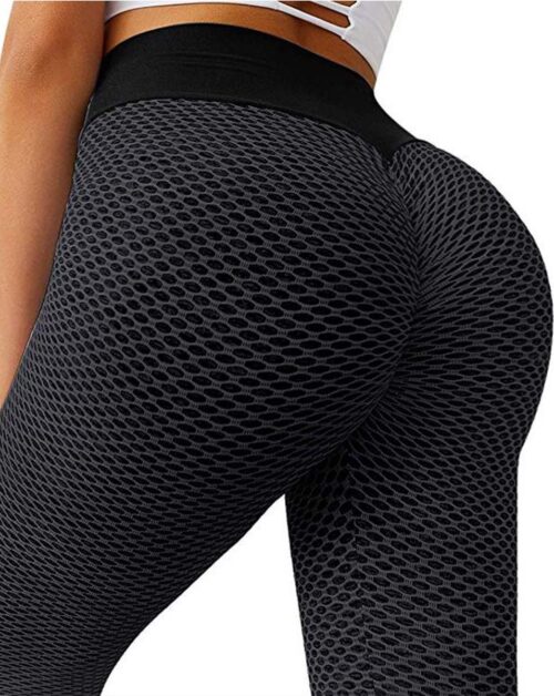 Sportlegging - Yogalegging - High Waist - Zwart/Grijs - Maat: L