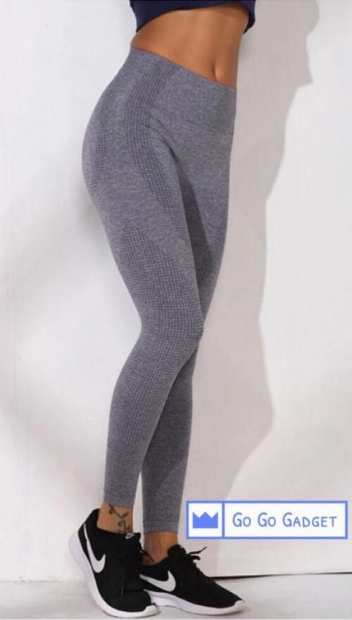 Sportlegging | high waist | naadloos | sneldrogend | squatproof | grijs | L