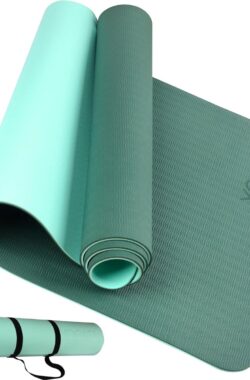 Sportmat fitnessmat antislip met draagband. Gymnastiekmat voor yoga, pilates en fitness. Yogamat voor mannen en vrouwen. Yogamat antislip. Trainingsmat, yogamat.