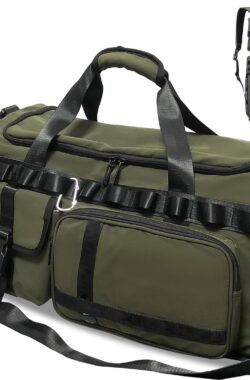 Sporttas Reistas voor dames Grote crossbodytas Sporttas met schoenenvak en natvak Dames Heren Sporttas 65L Reistas Zwemtas Overnachting Weekender Handbagagetas, Legergroen,