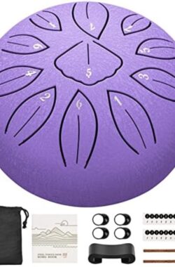 Steel Tongue Drum – Handpan Drum – Hangdrum – ( 15cm 11 Tone/Lavendel paars )