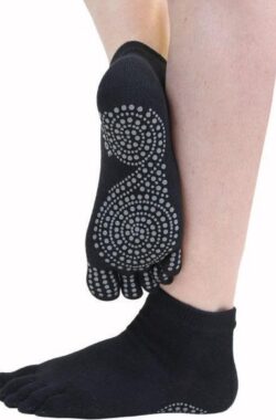 TOETOE Yoga & Pilatus Grip Enkel teensokken – Zwart – 44-47