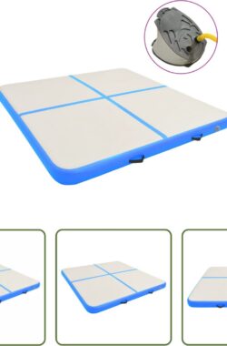 The Living Store Gymnastiekmat – Opblaasbare sportmat – 200 x 200 x 15 cm – Schokabsorberend – anti-slip – waterdicht