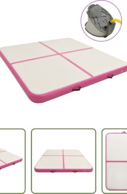 The Living Store Opblaasbare sportmat – 200 x 200 x 10 cm – Schokabsorberend – anti-slip – waterdicht