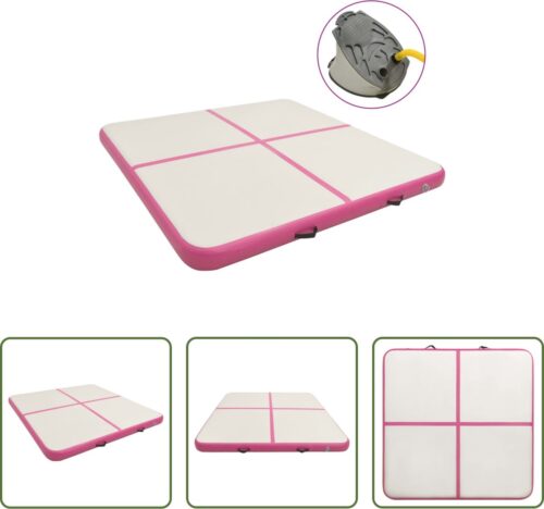 The Living Store Opblaasbare sportmat - 200 x 200 x 10 cm - Schokabsorberend - anti-slip - waterdicht