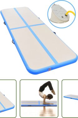 The Living Store Opblaasbare sportmat – 700 x 100 x 10 cm – Schokabsorberend – Anti-slip