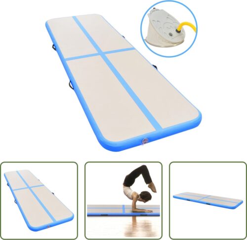 The Living Store Opblaasbare sportmat - 700 x 100 x 10 cm - Schokabsorberend - Anti-slip