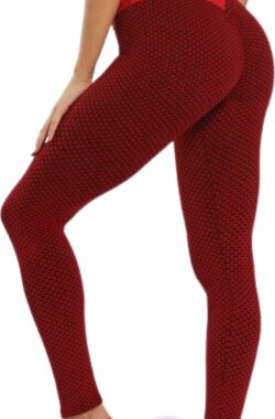 TikTok Legging – Sportlegging Dames – Squat Proof en Fitness Legging – Yoga Legging – High Waist Sport Legging – Anti Cellulite – Shapewear Dames – Push Up – Butt Lifter – Sportkleding Dames | Luminatic® | Rood | S