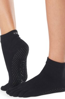 ToeSox – Antislip Sokken – Ankle – Met Tenen – Zwart