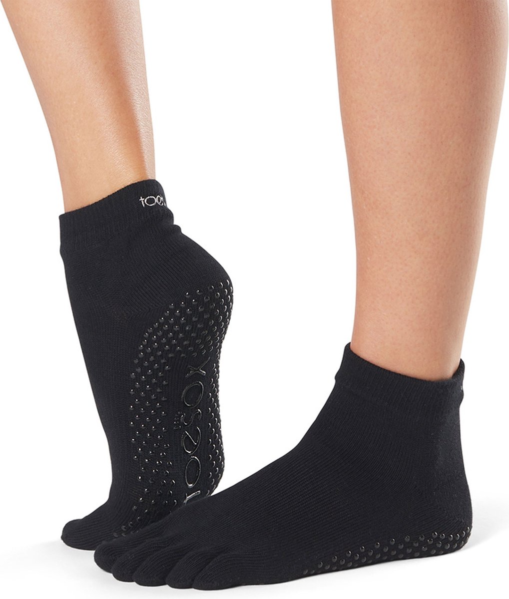 ToeSox - Antislip Sokken - Ankle - Met Tenen - Zwart